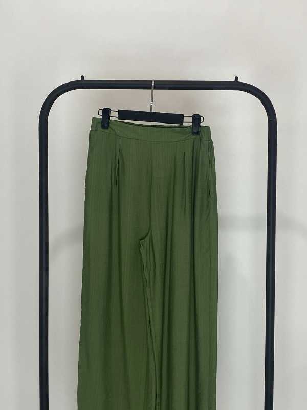 PANTALÓN PIERNA ANCHA OLIVA CINTURA ELÁSTICA