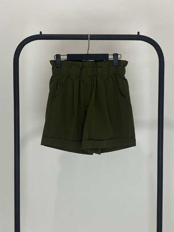 Short café cintura elástica bolsillos OLIVA
