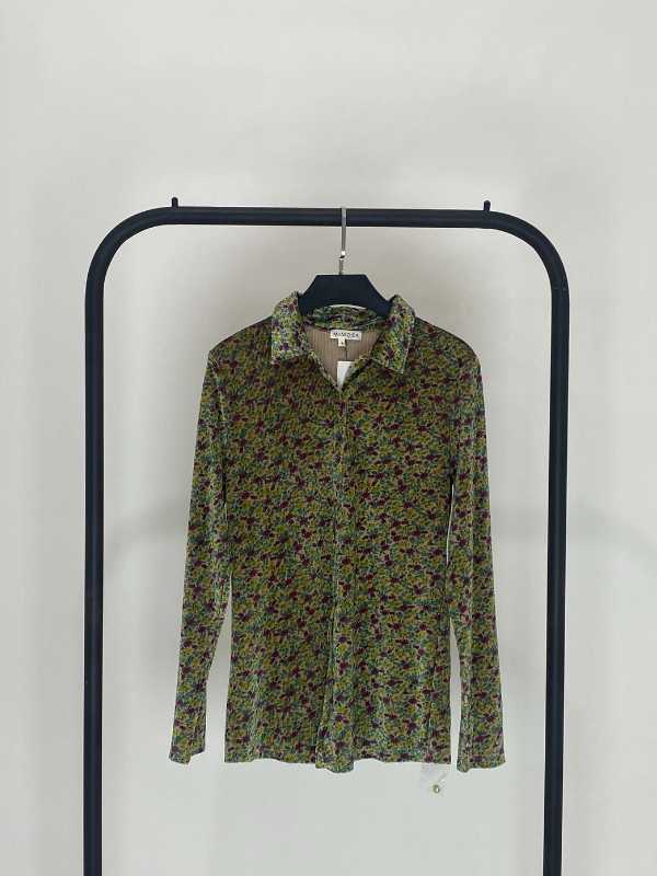 BLUSA CAMISERA PRINT DE FLORES BEIGE